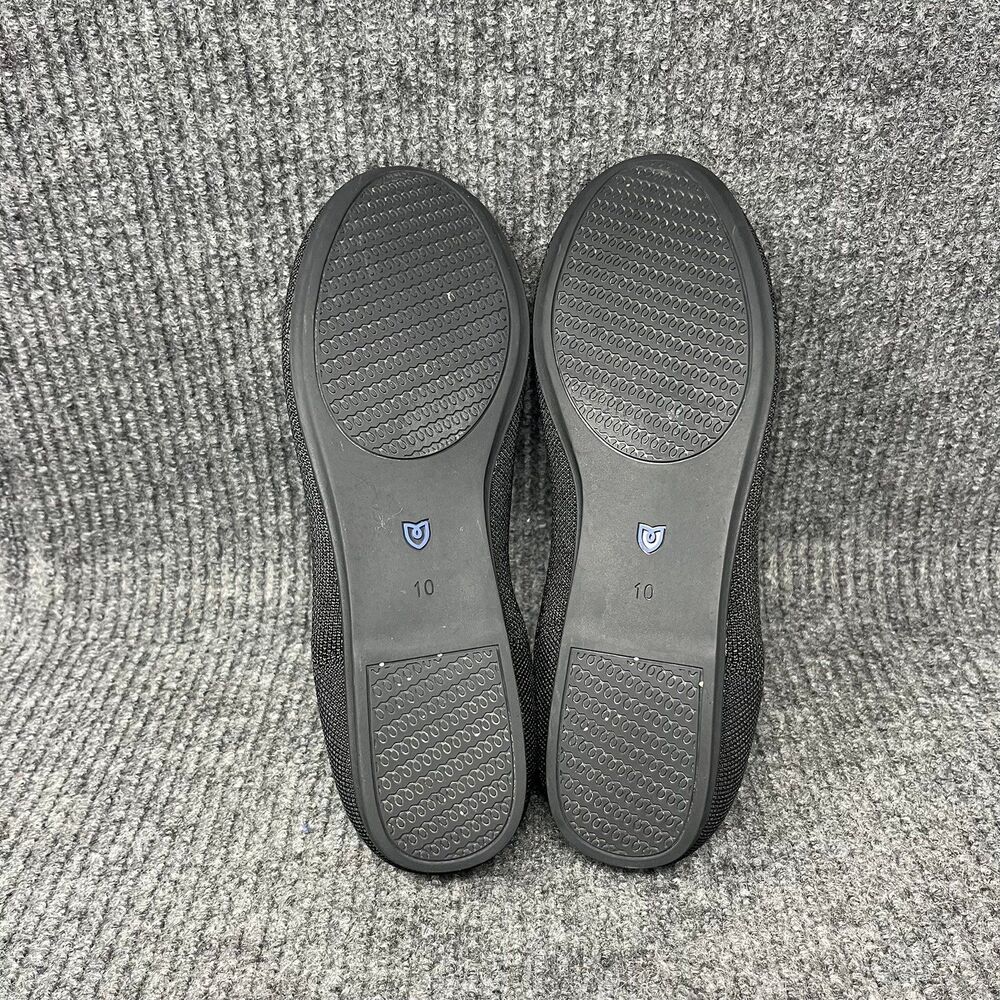 EUC Rothy's Black Flats with Blue trim - Picture 5 of 6